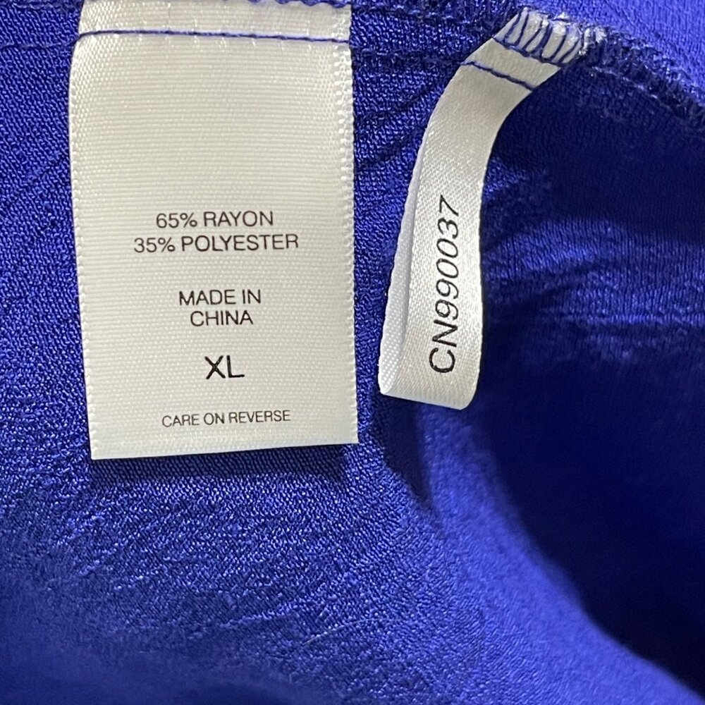 Soho Top Tunic Split Sleeve Cobalt Blue Size XL Extra Large Blouse - Picture 7 of 8